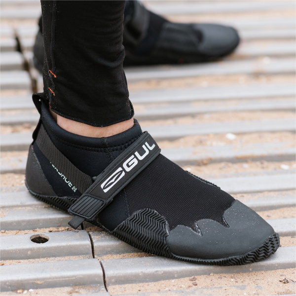 2026 GUL Strapped Power Slipper 3mm Wetsuit Shoe BO1265-B7 - Black